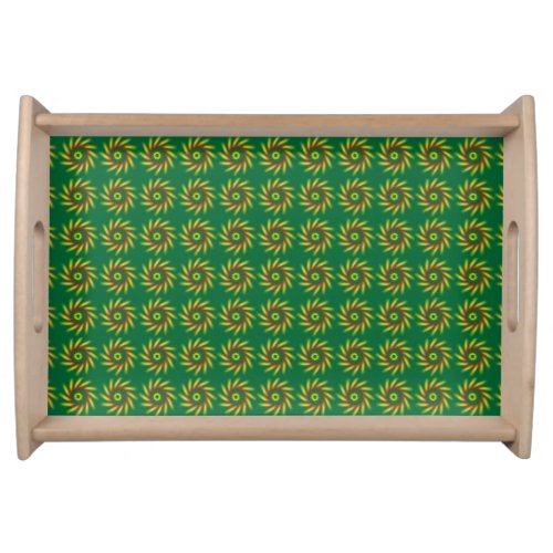 Serving Tray _ Pinwheels on Green background