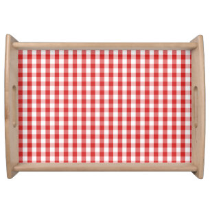 Serving Tray-Red Checkers Tray