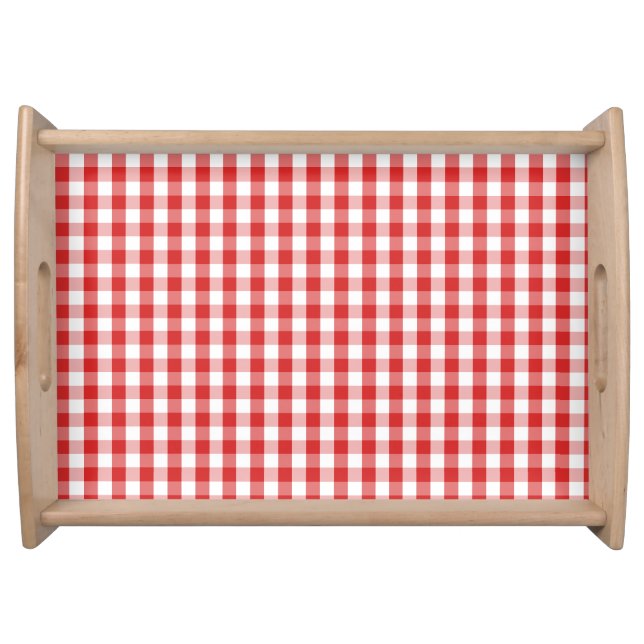 Serving Tray-Red Checkers  Tray (Front)