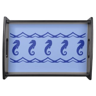 Serving Tray - Sea Horses and Waves