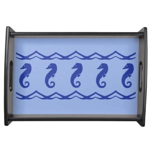 Serving Tray _ Sea Horses and Waves