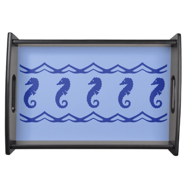 Serving Tray - Sea Horses and Waves (Front)