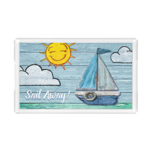 Serving Tray Small Driftwood Ocean Beach set
