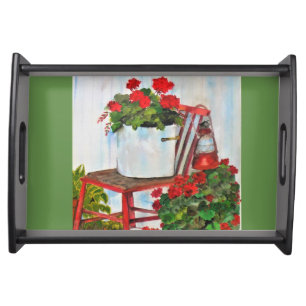 Serving Tray Summer Geraniums