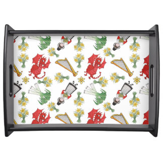 Serving Tray: Welsh Daffodils Dragon Leeks Harp Tray