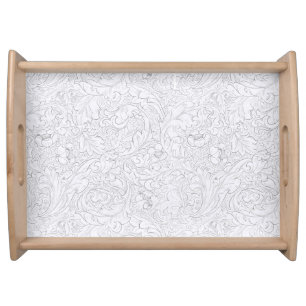 SERVING TRAY : WILLIAM MORRIS : PALE FLORAL DESIGN