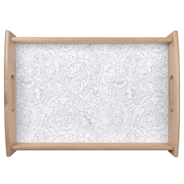 SERVING TRAY : WILLIAM MORRIS : PALE FLORAL DESIGN (Front)