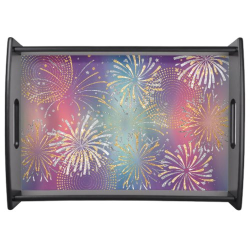 Serving Tray with a Firework Design