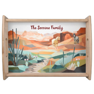 Serving Tray with Abstract Mid-Western Design