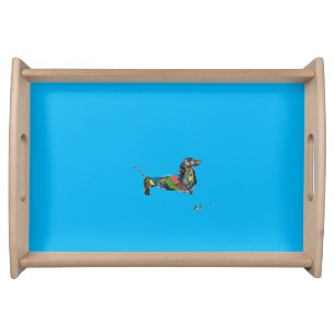 Serving Tray with Dachshund