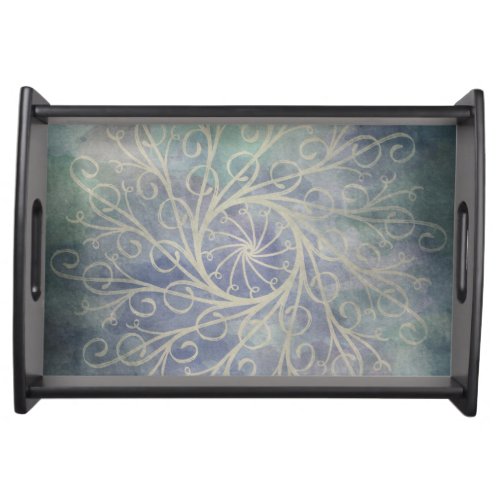 Serving Tray with Handles  Grungy Pastel Tones