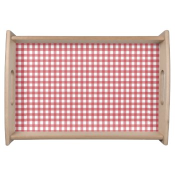 Serving Tray With Red And White Gingham Checks by Home_Suite_Home at Zazzle