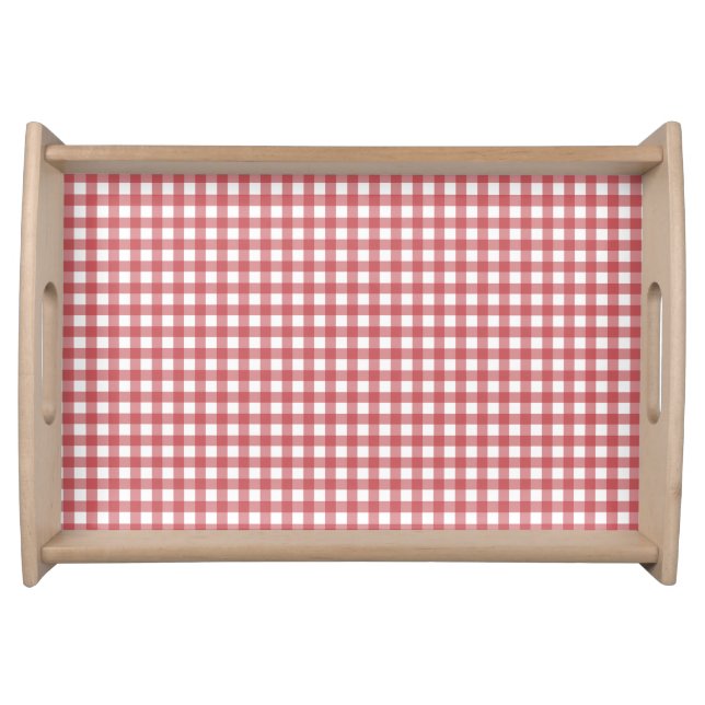 Serving Tray with red and white gingham checks (Front)