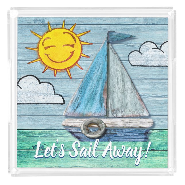 Serving Tray XL Driftwood Ocean Beach set (Front)