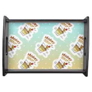 SERVING TRAYS - WHISKEY SOUR RECIPE COCKTAIL ART