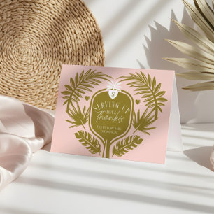 Serving Up Love & Thanks Pickleball bridal shower Letterpress Thank You Card