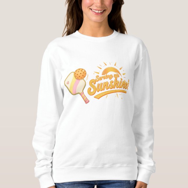 Serving Up Sunshine - Sunny Pastel Pickleball Life Sweatshirt (Front)