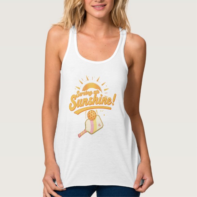 Serving Up Sunshine - Sunny Pastel Pickleball Life Tank Top (Front)