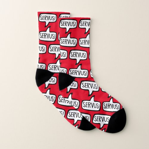 Servus Austrian And Bavarian Hello Greeting Socks