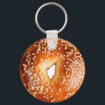 Sesame Bagel Keychain<br><div class="desc">For your own keys... or keys for a bakery,  deli,  or bagel shop!</div>