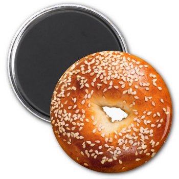 Sesame Bagel Magnet by BostonRookie at Zazzle