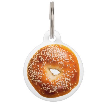 Sesame Bagel Personalize Pet Id Tag by BostonRookie at Zazzle