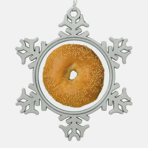 Sesame Bagel Snowflake Ornament