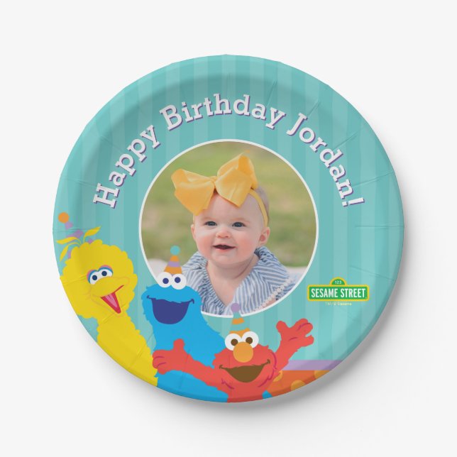 Sesame Pals Birthday Party Paper Plates (Front)