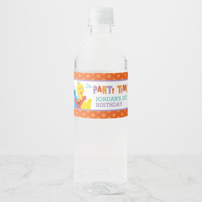 Sesame Pals Birthday Party Water Bottle Label (Front)