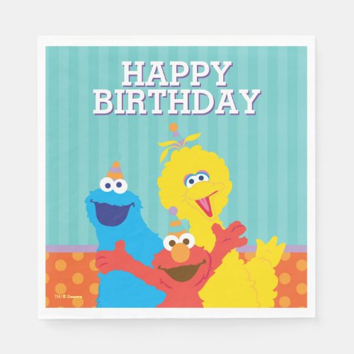 Sesame Pals Birthday Pattern Napkins