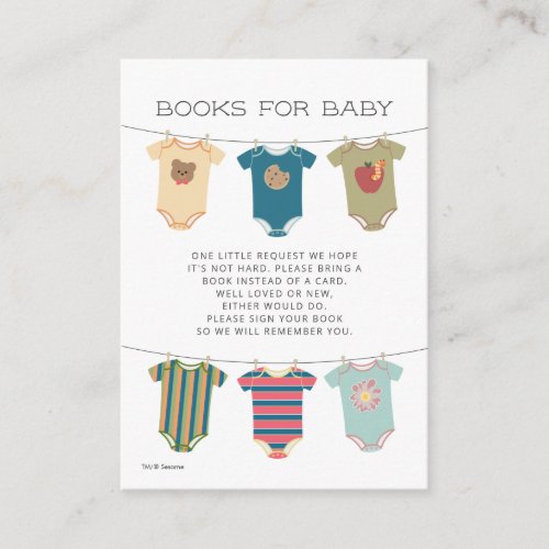 Sesame Pals Bodysuits Baby Shower Book Request Enclosure Card