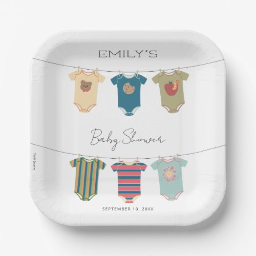 Sesame Pals Bodysuits Baby Shower Paper Plates