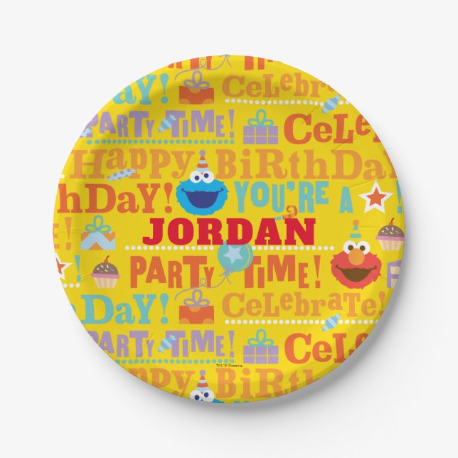 Sesame Pals Celebration Pattern Paper Plates (Front)