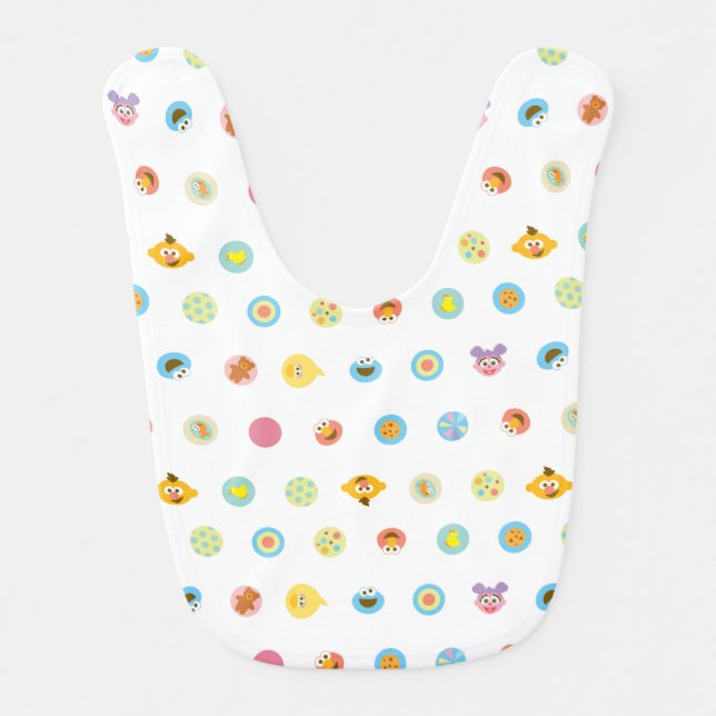 Sesame Pals Character Pattern Baby Bib (Front)