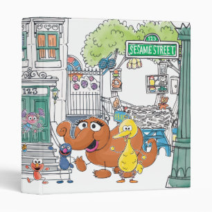 Sesame Pals Doodley Graphic 3 Ring Binder