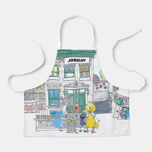 Sesame Pals Doodley Graphic Apron (Front)