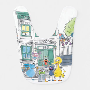 Sesame Pals Doodley Graphic Baby Bib