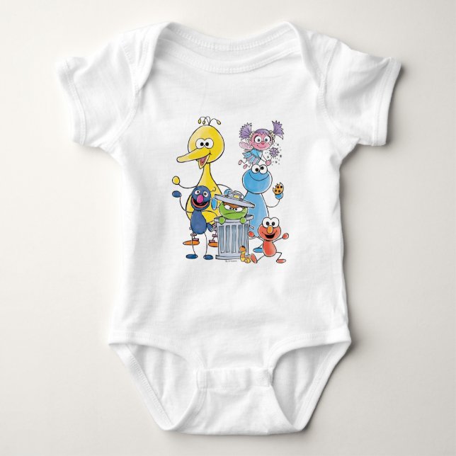 Sesame Pals Doodley Graphic Baby Bodysuit (Front)