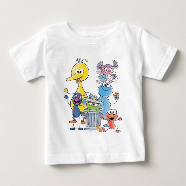 Sesame Pals Doodley Graphic Baby T-Shirt (Front)