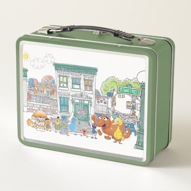 Sesame Pals Doodley Graphic Metal Lunch Box (Back)