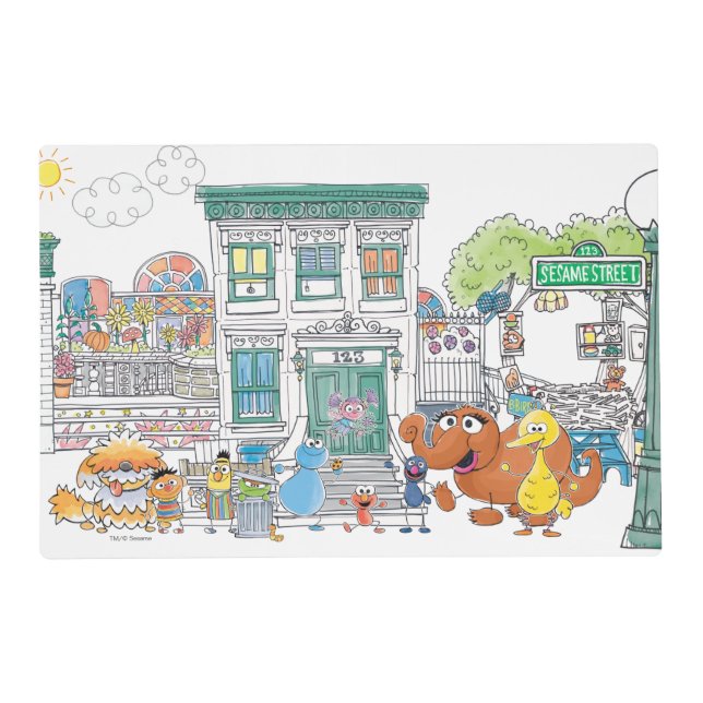 Sesame Pals Doodley Graphic Placemat (Front)