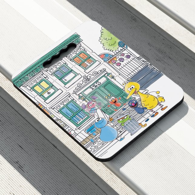 Sesame Pals Doodley Graphic Seat Cushion (In Situ)