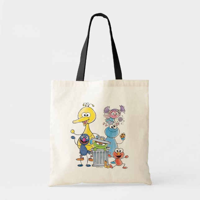 Sesame Pals Doodley Graphic Tote Bag (Front)