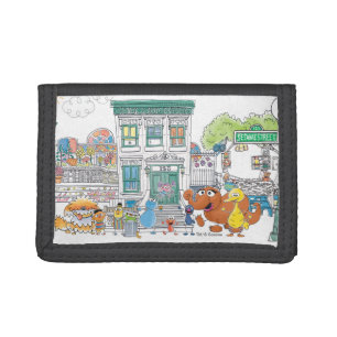 Sesame Pals Doodley Graphic Tri-fold Wallet