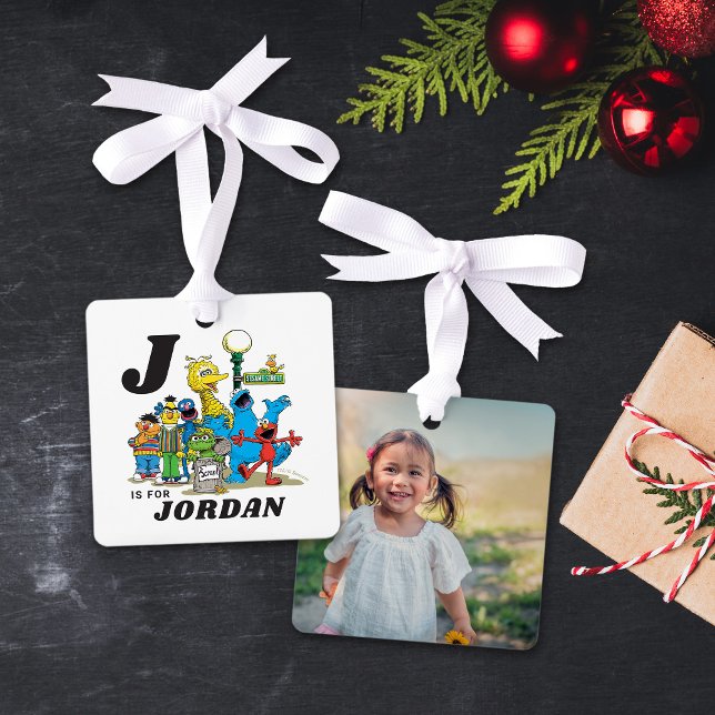 Sesame Pals | Personalized Name with Photo Metal Ornament (Creator Uploaded)