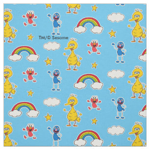 Sesame Pals Rainbow Doodley Pattern Fabric