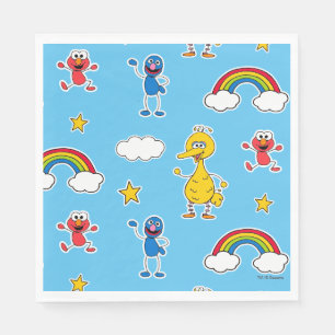 Sesame Pals Rainbow Doodley Pattern Napkins