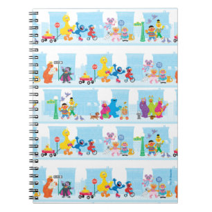 Sesame Pals Walking Along Sesame Street Pattern Notebook