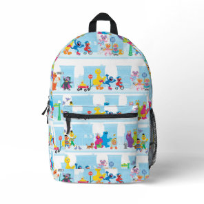 Sesame Pals Walking Along Sesame Street Pattern Printed Backpack