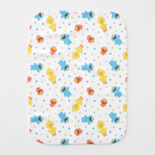 Sesame Pals White Polka Dot Pattern Burp Cloth